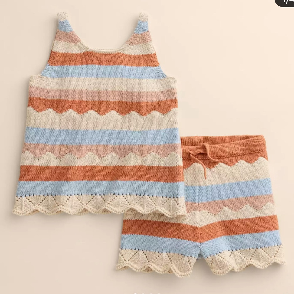 ISO Little co sweater knit tank top and shirt set